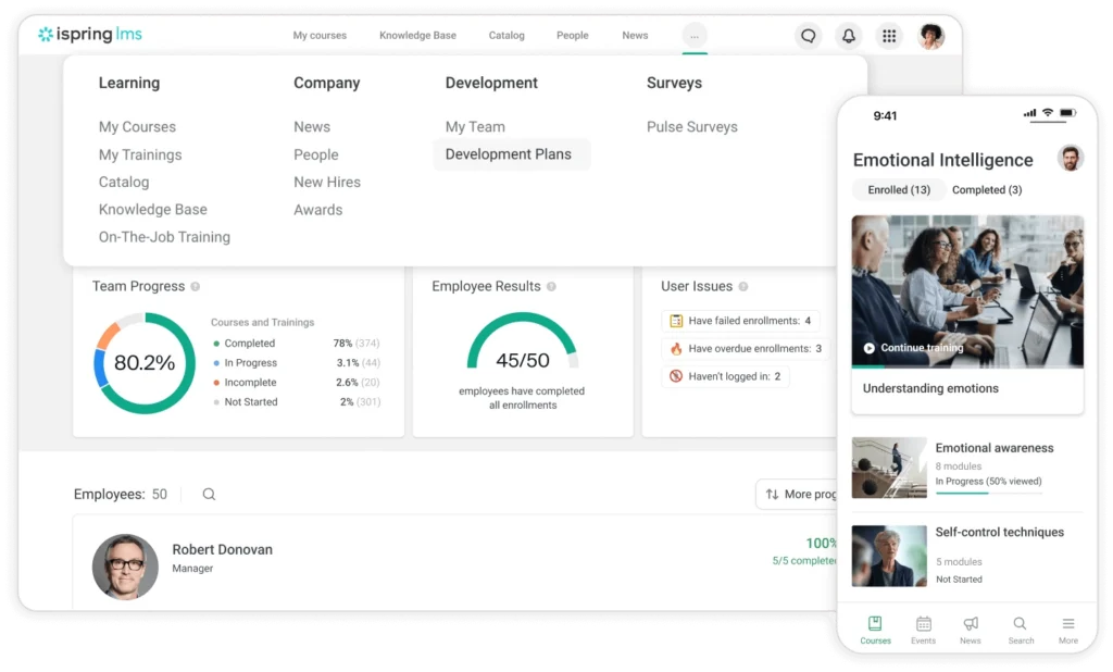 iSpring Learn LMS software