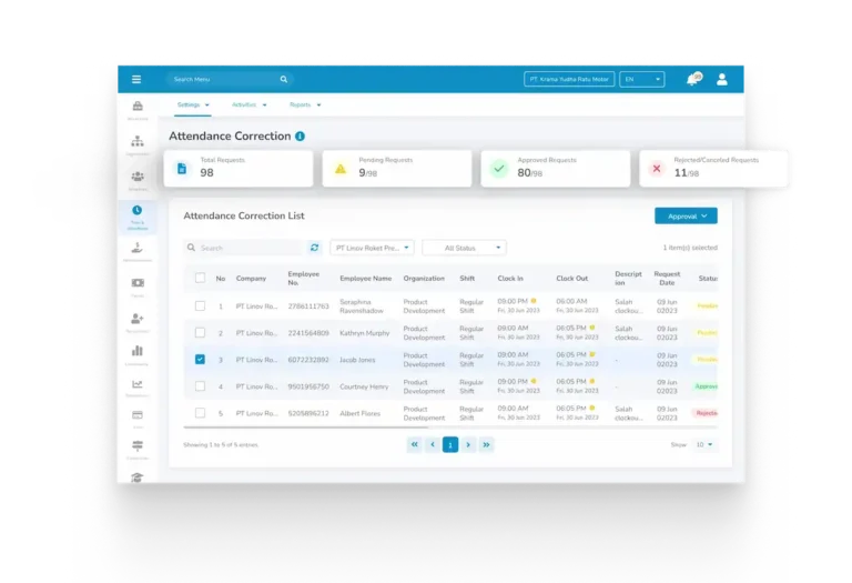 Attendance tracking software LinovHR